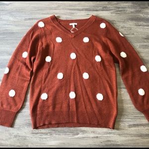 Maurices Orange Dotted Sweater